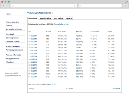 Detailed Send History