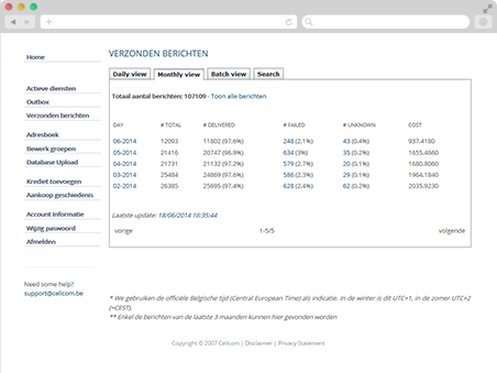 Detailed Send History